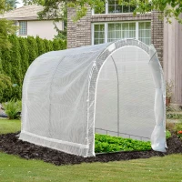 Outsunny Invernadero de Jardín 240x180x195 cm Caseta Tipo Túnel para Cultivo de Plantas Verduras con 2 Puertas Enrollables Acero Verde(m-2)