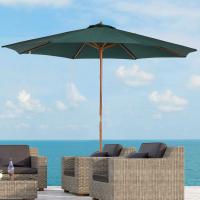 Sombrilla Parasol para Terraza Playa Jardín Piscina Patio Camping - Color Verde - Poliéster Madera - 245x300 cm