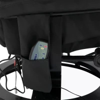 HOMCOM Massage Recliner Armchair, w/ Footstool, Leather, 145° Reclining, 360° Swivel, 10-point Massage, Black(m-9)