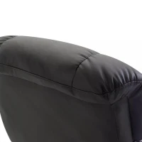 HOMCOM Massage Recliner Armchair, w/ Footstool, Leather, 145° Reclining, 360° Swivel, 10-point Massage, Black(m-8)