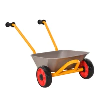 HOMCOM kinderkruiwagen metaal + kunststof grijs + geel + rood 71 x 38 x 33 cm(m-1)