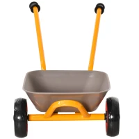 HOMCOM kinderkruiwagen metaal + kunststof grijs + geel + rood 71 x 38 x 33 cm(m-4)