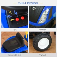 HOMCOM Sliding Car w/Horn No Power Storage Indoor & Outdoor for 12-36 Months Blue(m-7)