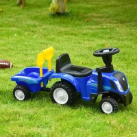 HOMCOM Sliding Car w/Horn No Power Storage Indoor & Outdoor for 12-36 Months Blue(m-2)