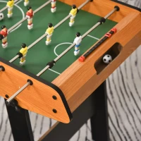 HOMCOM tafelvoetbal tafelvoetbalspel tafelvoetbaltafel speelgoed tafelvoetbalparty cadeau voor 14+ jongens inklapbaar binnen met 11 spelers per kant MDF zwart + naturel 98 x 42 x 62,5 cm(m-5)