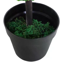 Outsunny Set of 2 Artificial Boxwood Ball Topiary Trees Potted Decorative Plant Outdoor and Indoor Décor (112cm)(m-8)