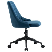 Vinsetto kantoorstoel draaistoel bureaustoel ergonomisch lijndesign in hoogte verstelbaar 360° draaibaar schuimstof fluweelzacht polyester blauw 50 x 58 x 77-85 cm(m-11)