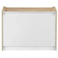 HOMCOM bank met opbergruimte 2-in-1 kistbank nachtkastje opbergkist wit + naturel 62,4 x 40 x 51,5 cm(m-6)