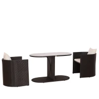 Meble ogrodowe 7-częściowy technorattan zestaw mebli ogrodowych meble balkonowe komplet stolik z krzesłami możliwość łączenia(m-1)