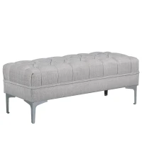 HOMCOM TAPICEROWANA ŁAWKA RETRO szara(m-1)