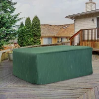 Outsunny UV/Rain Protective Rattan Furniture Cover, 205x145x70 cm-Green(m-2)