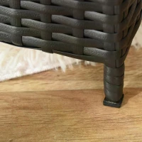 PawHut Rattan Dog Cat Pet Bed with Soft Cushion Indoor Use 61L x 46W x 27H cm(m-9)