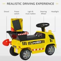 HOMCOM Ride On Car Kids Truck Storage w/ Tipping Bucket for 18 - 36 Months Yellow(m-6)