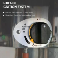 Outsunny 10KW Outdoor Gas Patio Heater Standing Propane Heater w/ Wheels Dust Cover(m-6)