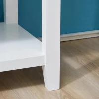 HOMCOM keukenkast dressoir opbergkast elegant met twee glazen deuren open rek twee schuifladen anti-kantel-design voor eetkamer woonkamer MDF grenen hout wit 132 x 38 x 89 cm(m-6)