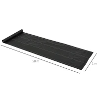 Outsunny anti-onkruiddoek slijtvaste onkruidbarrière afscheidingstape doek scheurvast bodembedekker 100 g/m² ondervloerdoek met groene scheidingswanden waterdoorlatend PP-kunststof zwart 50 x 1 m(m-3)