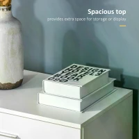 HOMCOM Chest of Drawers, 4 Drawers Storage Cabinet with Metal Rails, Anti-Tip for Playroom, Nursery Room, Hallway, etc(m-5)