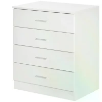 HOMCOM Chest of Drawers, 4 Drawers Storage Cabinet with Metal Rails, Anti-Tip for Playroom, Nursery Room, Hallway, etc(m-10)