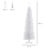 HOMCOM kerstboom dennenboom met kunststof standaard 390 takpunten wit Ø 55 x 180 h cm(m-3)