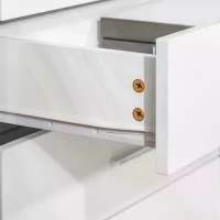 HOMCOM Chest of Drawers, 4 Drawers Storage Cabinet with Metal Rails, Anti-Tip for Playroom, Nursery Room, Hallway, etc(m-8)