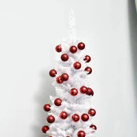 HOMCOM kerstboom dennenboom met kunststof standaard 390 takpunten wit Ø 55 x 180 h cm(m-4)