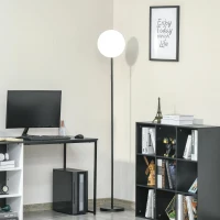 HOMCOM vloerlamp met LED 90 graden verstelbaar afneembare lichtmast lamp metaal acryl zwart Ø28 x 171,5 cm(m-4)