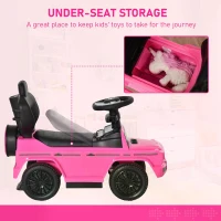 HOMCOM 3 in 1 Kids Children Ride on Push Car Toddler Sliding Car G350 Licensed Walker Foot to Floor Slider Push-Along with Horn Steering Wheel NO POWER Manual, Pink(m-6)