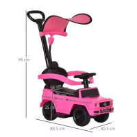 HOMCOM 3 in 1 Kids Children Ride on Push Car Toddler Sliding Car G350 Licensed Walker Foot to Floor Slider Push-Along with Horn Steering Wheel NO POWER Manual, Pink(m-3)