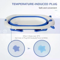 HOMCOM Foldable Portable Baby Bath Tub w/ Temperature-Induced Water Plug for 0-3 years(m-8)