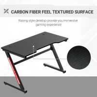 HOMCOM Small Gaming Desk, 1.2m Z-Shaped Racing Style Home Office Computer Table with 2 Cable Managements Black(m-4)