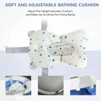 HOMCOM Foldable Portable Baby Bath Tub w/ Temperature-Induced Water Plug for 0-3 years(m-7)