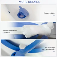 HOMCOM Foldable Portable Baby Bath Tub w/ Temperature-Induced Water Plug for 0-3 years(m-6)