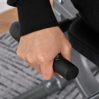 HOMCOM hometrainer fietstrainer vliegwiel hometrainer met 8 niveaus verstelbare magnetische weerstand verstelbare lengte magnetische weerstand wielen metaal ABS grijs + zilver 136 l x 62,5 b x 38 h cm(m-8)