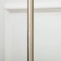 HOMCOM Modern Floor Lamp with Pleated Fabric Lampshade Floor Switch, Home Style Standing Light with Steel Frame for Living Room, Bedroom, Office, 164cm, White, Silver(m-9)