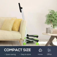 HOMCOM Twister Stepper, Step Machine Aerobic Exercise Workout Machine with Adjustable Resistance, LCD Screen & Handlebars, White(m-7)