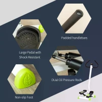 HOMCOM Twister Stepper, Step Machine Aerobic Exercise Workout Machine with Adjustable Resistance, LCD Screen & Handlebars, White(m-5)