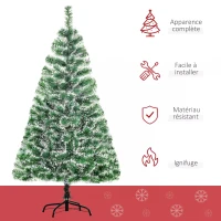 HOMCOM Artificial Christmas Tree Indoor Christmas Tree Artificial Decoration Xmas Gift with Metal Stand 416 Tips 1.5M - Green(m-4)