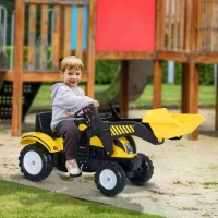 Homcom Pedal Go Kart Go Karting For Kids  Ride-On Excavator W/ Digger On Four Wheels(m-2)