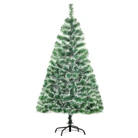 HOMCOM Artificial Christmas Tree Indoor Christmas Tree Artificial Decoration Xmas Gift with Metal Stand 416 Tips 1.5M - Green(m-1)