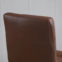 HOMCOM barkruk barstoelen met rugleuning eetkamerstoelen PU kunstleer foam metaal bruin + zwart 54 x 57 x 112 cm(m-6)