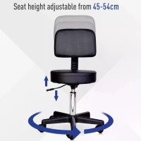 HOMCOM Massage Beauty Salon Spa Chair Stool Swivel Gas Lift Manicure Tattoo Stools Chair Black(m-4)