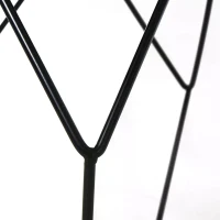 HOMCOM Round Side Table, Minimalist End Table with Steel Frame, Small Coffee Table for Living Room, Bedroom, Black(m-8)