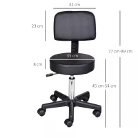 HOMCOM Massage Beauty Salon Spa Chair Stool Swivel Gas Lift Manicure Tattoo Stools Chair Black(m-3)