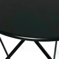 HOMCOM Round Side Table, Minimalist End Table with Steel Frame, Small Coffee Table for Living Room, Bedroom, Black(m-7)