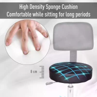 HOMCOM Massage Beauty Salon Spa Chair Stool Swivel Gas Lift Manicure Tattoo Stools Chair Black(m-6)