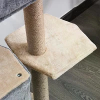 PawHut 92cm Cat Tree Scratching Post for Kitty Grey(m-9)