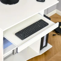 HOMCOM computertafel met wielen plank mobiel bureau Kantoortafel PC-tafel moderne eenvoudige stijl spaanplaat wit 80 x 50 x 75 cm(m-6)