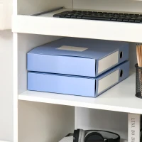 HOMCOM computertafel met wielen plank mobiel bureau Kantoortafel PC-tafel moderne eenvoudige stijl spaanplaat wit 80 x 50 x 75 cm(m-7)