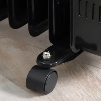 HOMCOM olieradiator draagbare elektrische radiator 2000 W 3 verwarmingsniveaus 24-uurs timing elektrische verwarming 9 verwarmingsplaten met 4 rollen handvat oververhittingsbeveiliging zwart metaal 46,5 x 24,5 x 64 cm(m-6)