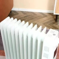 HOMCOM 2720W 11 Fin Digital Display Oil Filled Radiator, Portable Electric Heater with Remote, Timer, 3 Heat Settings, Auto Cut Off, White(m-8)